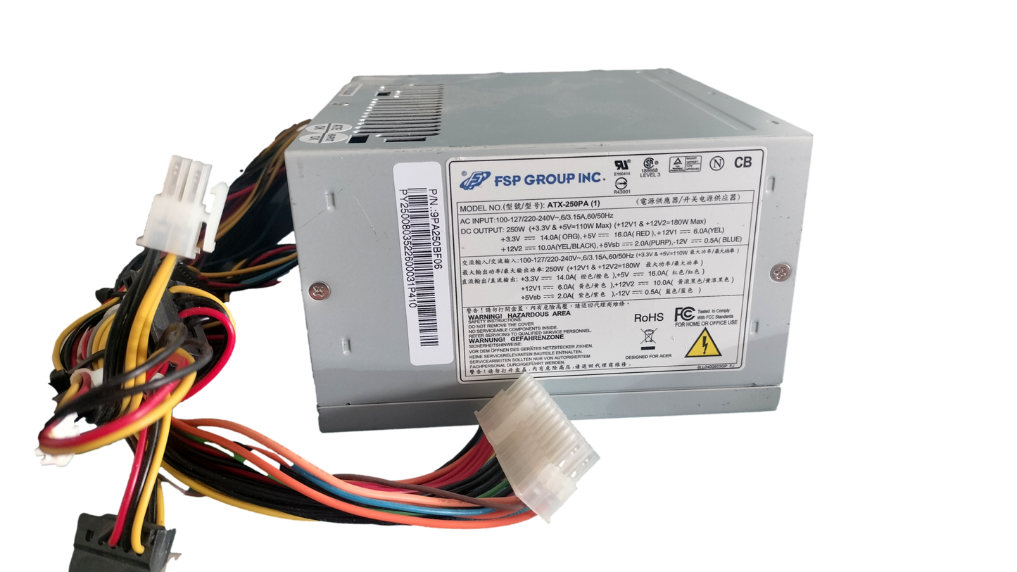 FSP Group ATX-250PA (1) 250W Power Supply P/N 9PA250BF06