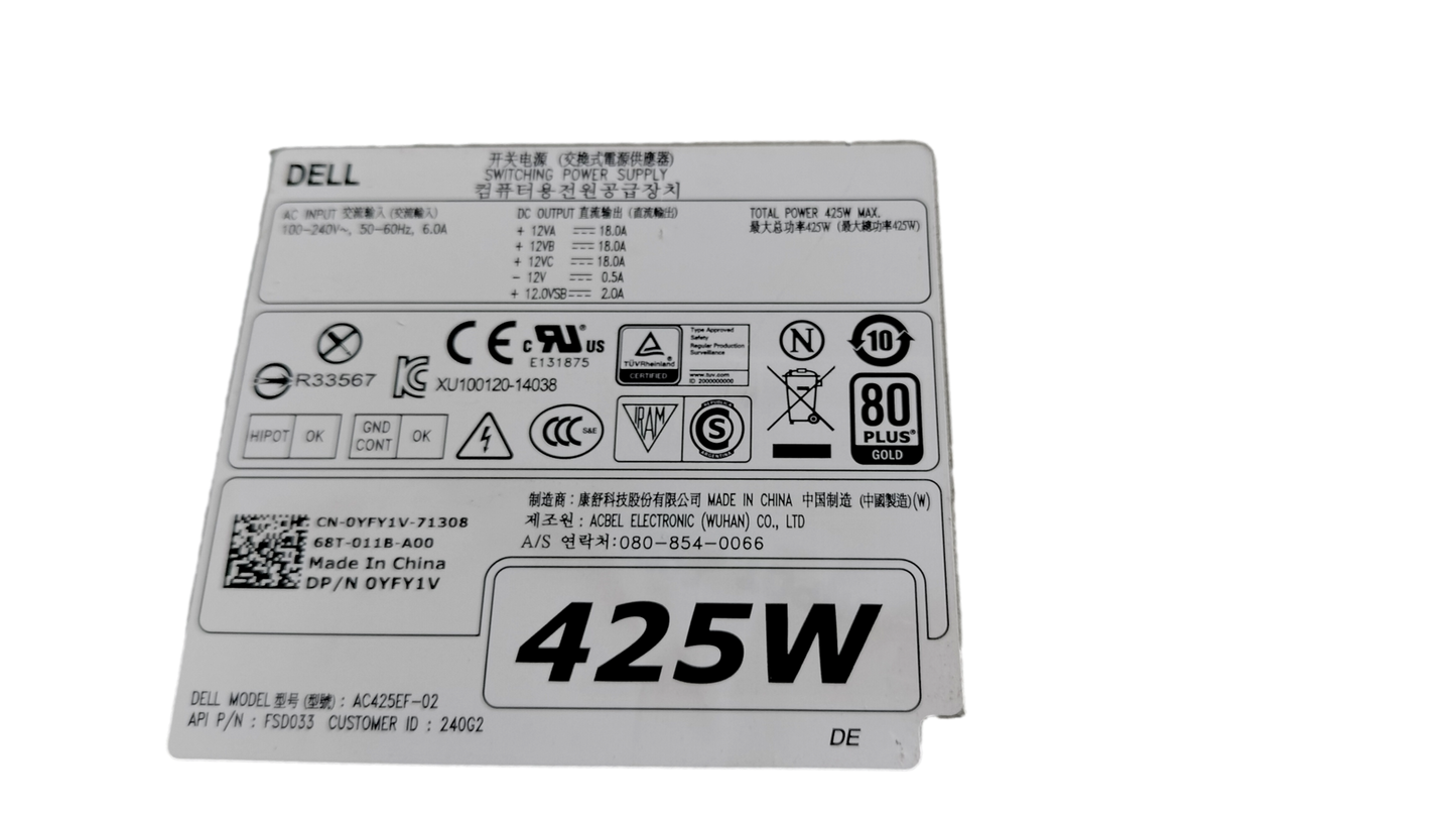 Dell AC425EF-02 Switching Power Supply 425W for Precision T5810 T7810 0YFY1V