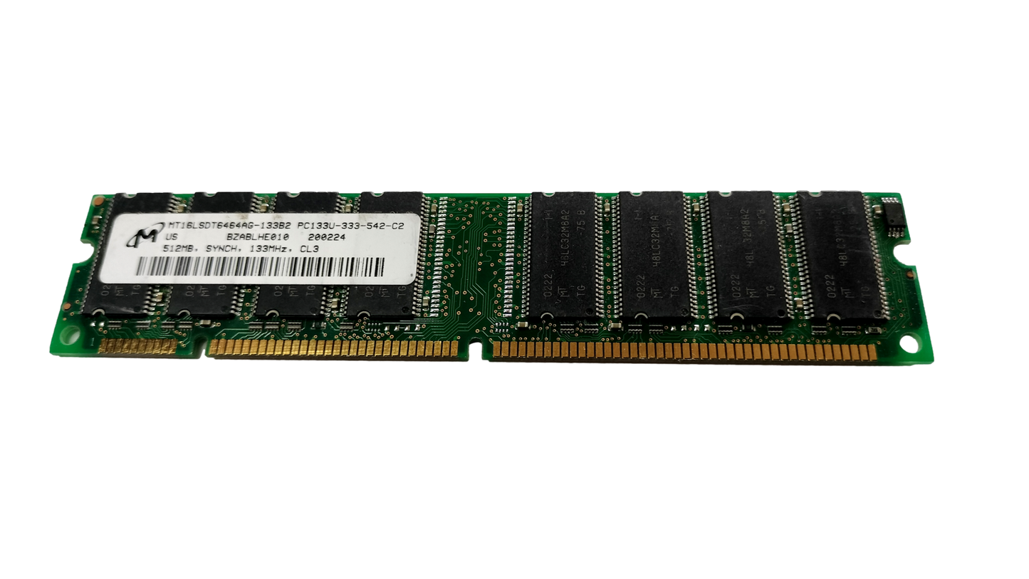 Micron MT10LSDT6472G-133D2 512mb PC133R-333-542-G2 Desktop SDRAM Memory
