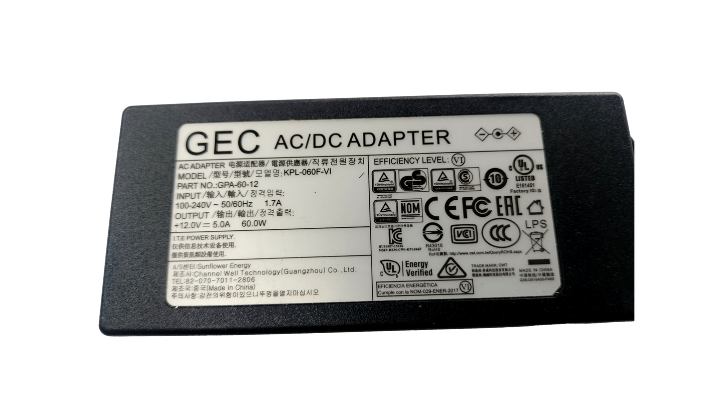 GEC GPA-60-12 60W 12V .5A Power Supply LED Adapter KPL-060f-VI