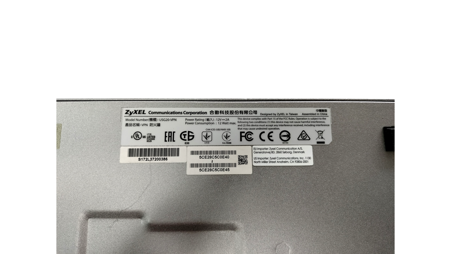 Zyxel ZyWall USG20-VPN 5 Port VPN Firewall w/ power adapter