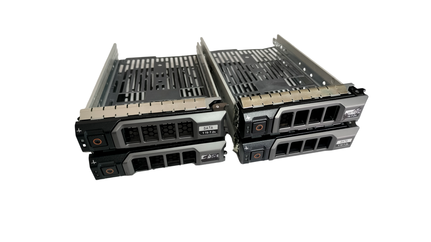 Lot of 4 Dell PowerEdge 3.5" SAS Hard Drive Caddies 0KG1CH 0X968D 0F238F