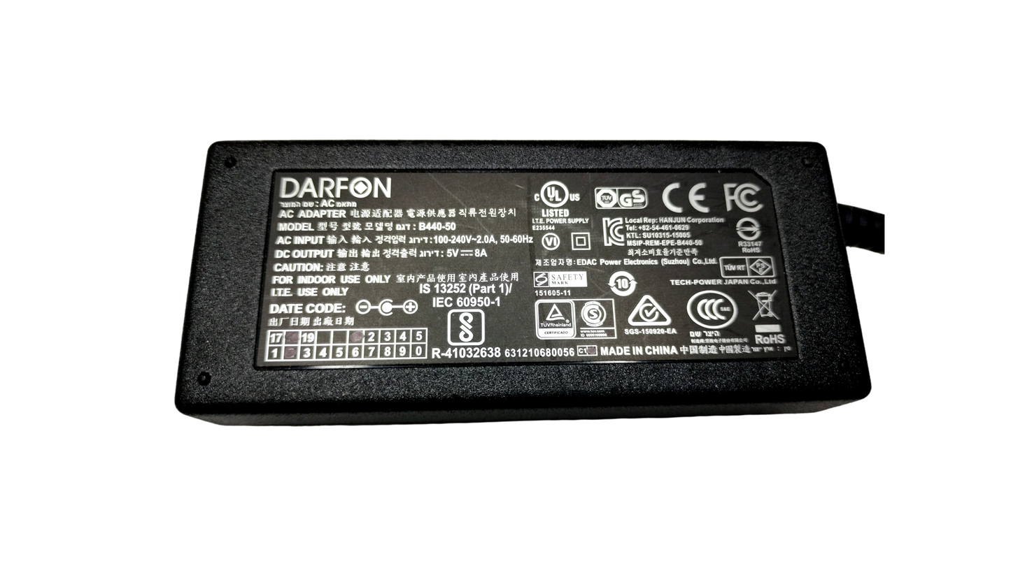 Darfon B440-50 AC  5V 8A 40W 5.5x2.5mm Power Supply Adapter