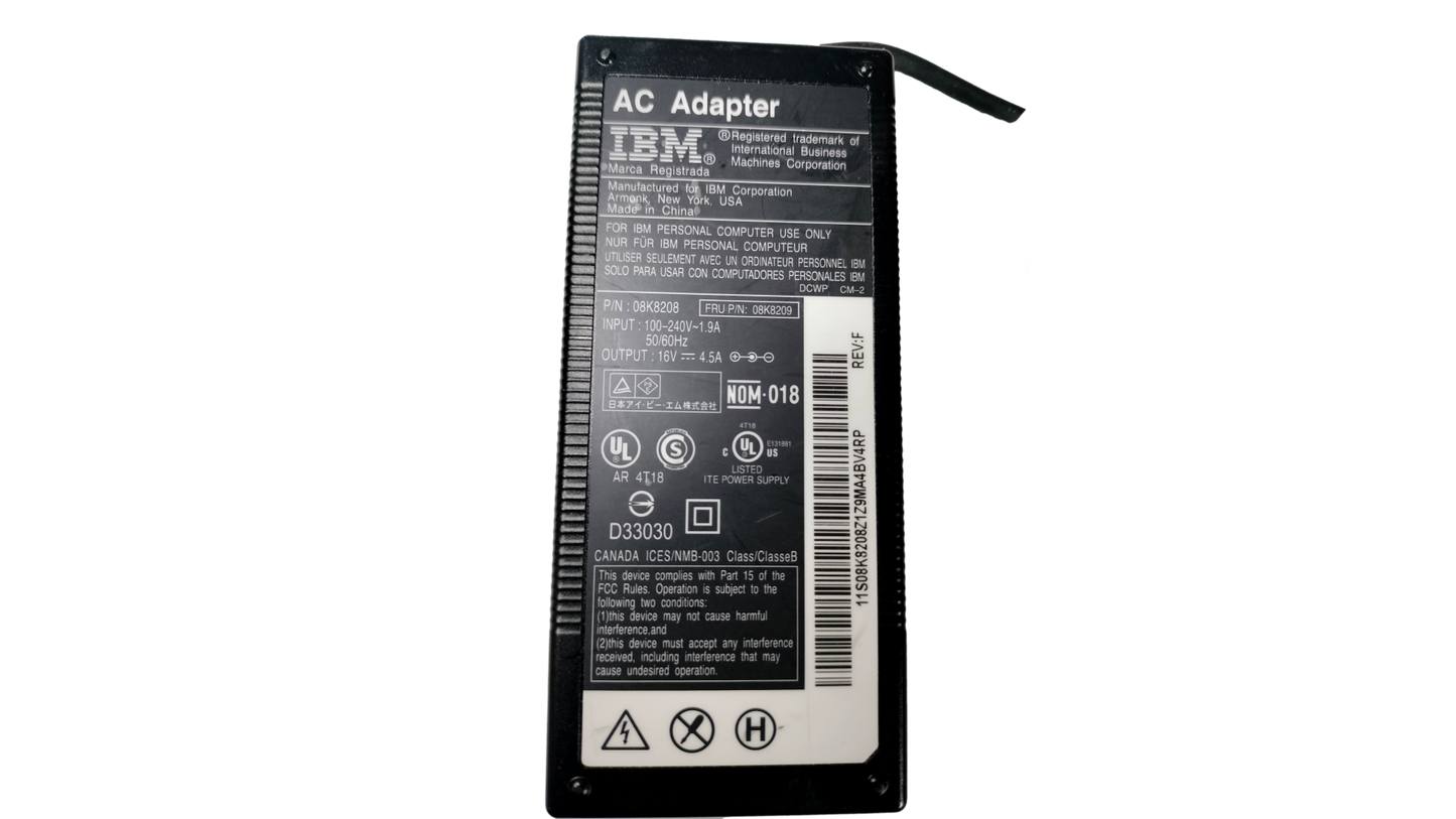 Genuine IBM Thinkpad 16v 4.5a 02K6749 08K8209 02K6756 Power Adapter