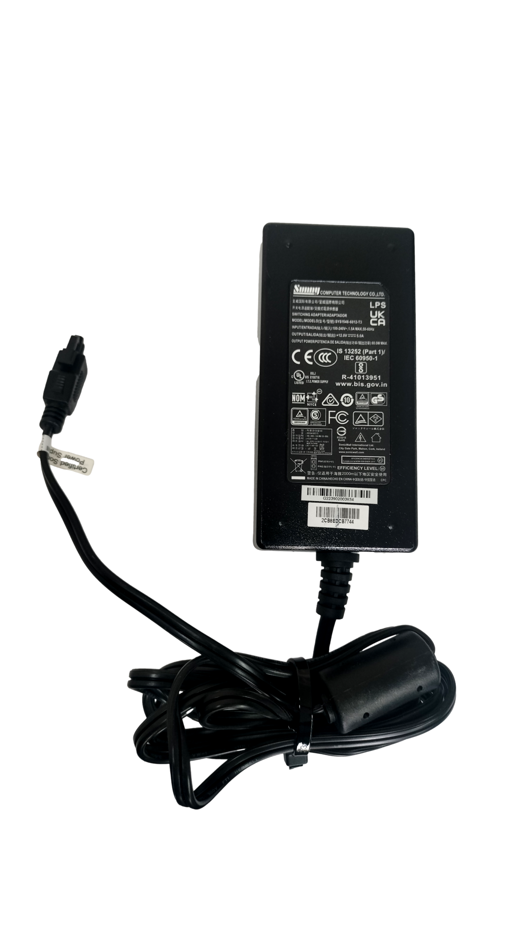 SonicWall SYS1544-2412-T3 12v 2a Power Adapter