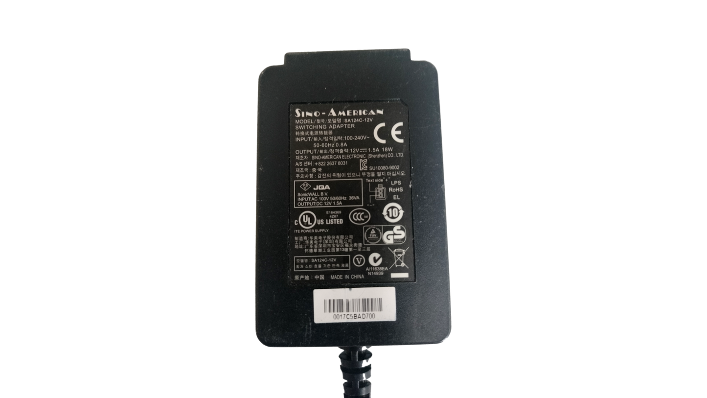 SonicWall SA124C-12V 12v 1.5a Power Adapter