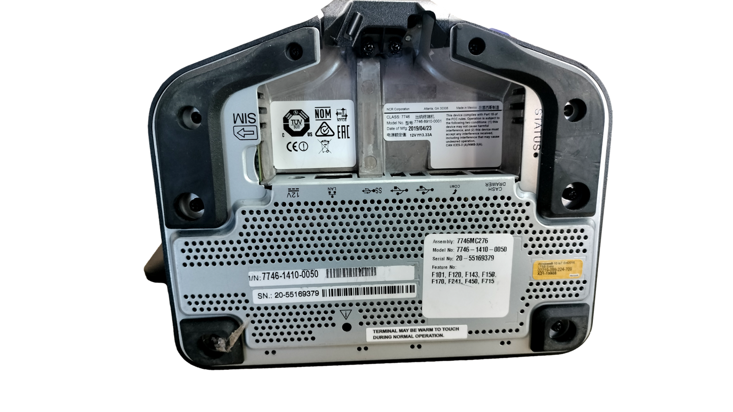 NCR PX10 32GB Advanced POS Terminal 7746-1410-0050 Touch LCD No OS