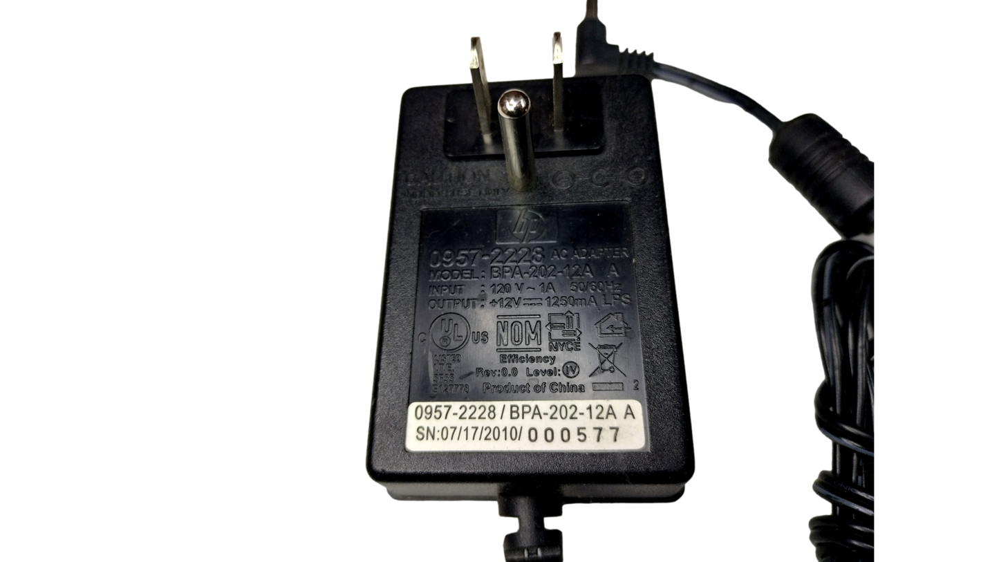 Genuine HP 12V 1.25A  Power Adapter 0957-2228 BPA-202-12A
