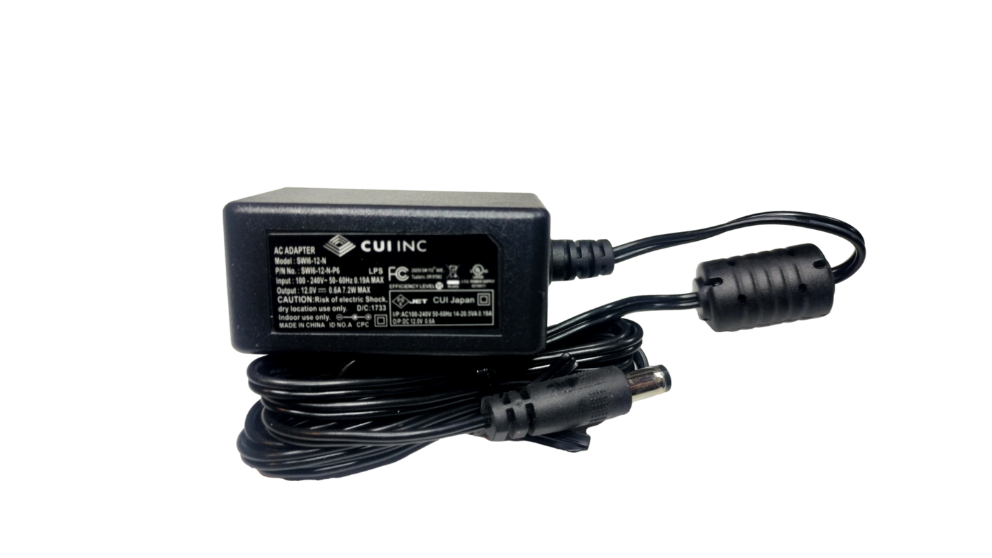 CUI Inc. SWI6-12-N-N5  100-240V 50-60HZ 12V - 0.6A AC Adapter