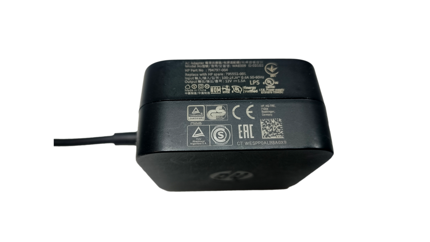 Genuine HP 18W  12V 1.5A WAE009 AC/DC Power Adapter 794797-004