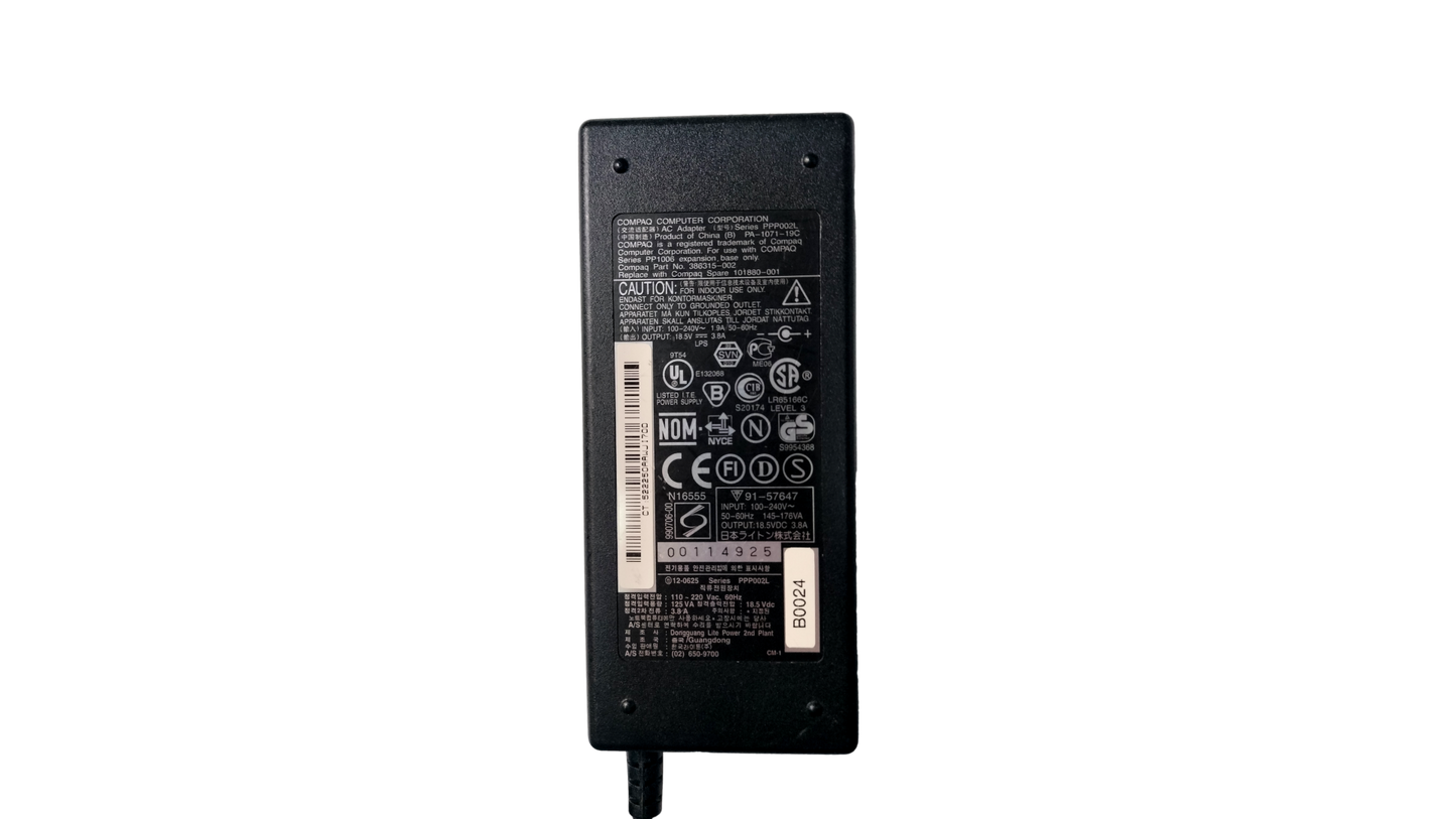 Compaq 70W 18.5V 3.8A AC Adapter Power Supply PPP002L PA-1071-19C