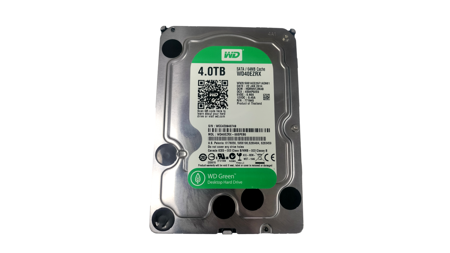 Western Digital Green 4TB WD40EZRX-00SPEB0 5.4K 64MB 6Gb/s SATA 3.5" HDD