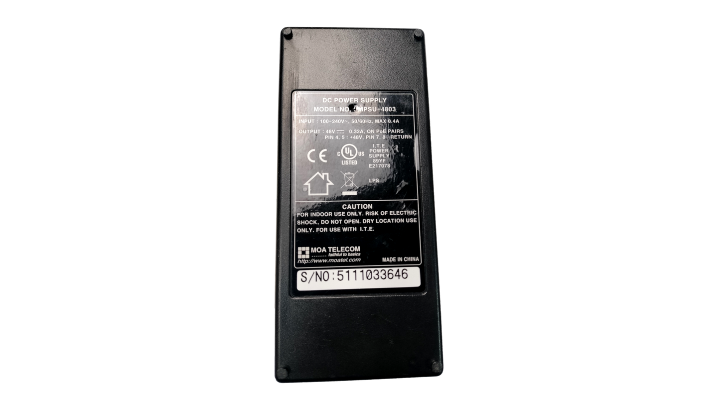 MOA Telecom 48V 0.32A POE Injector DC Power Adapter MPSU-4803