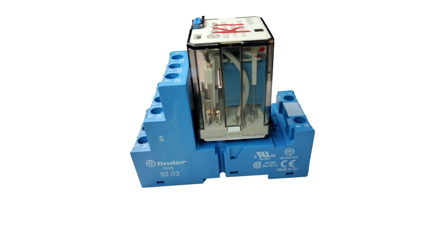 Finder 92.03 DIN mount screw terminal for 62.32/33 relay & Fuse 62.32.9.024.0070