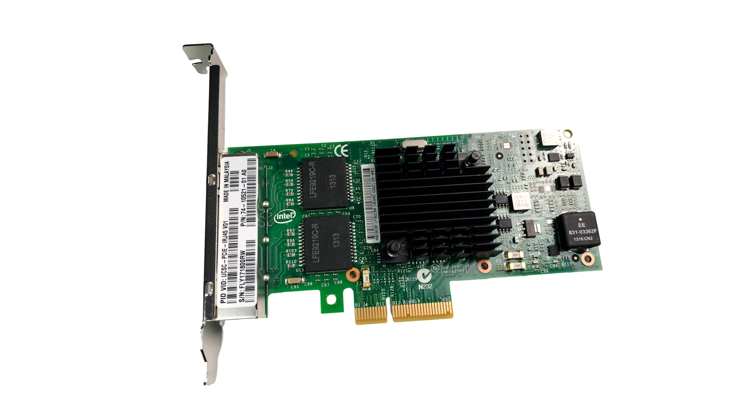 INTEL I350T4 1GbE RJ-45 Quad Port Ethernet Server Adapter I350-T4 74-10521-01