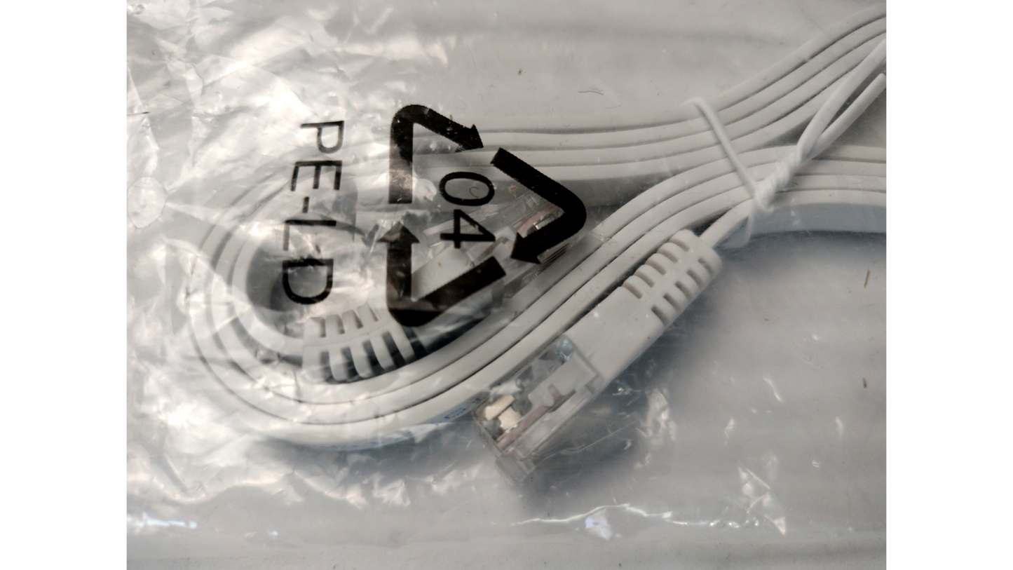 Flat White 1m Ethernet Cable  200-000064-50 CAT.5E E212689
