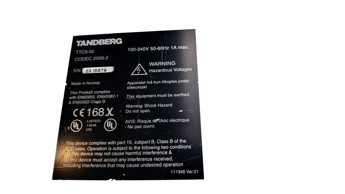 Tandberg TTC6-02 System Codec 2500-2