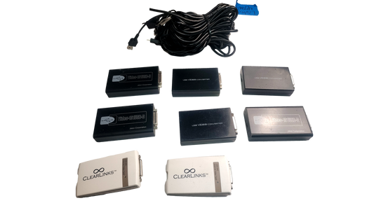 Lot of 8 Generic Mini USB to DVI Video Adapters