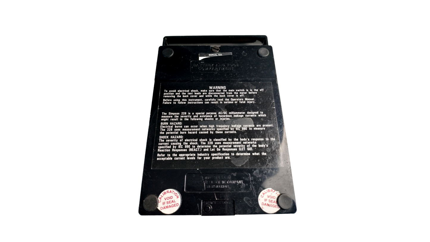 SIMPSON MODEL 228 AC LEAKAGE CURRENT TESTER