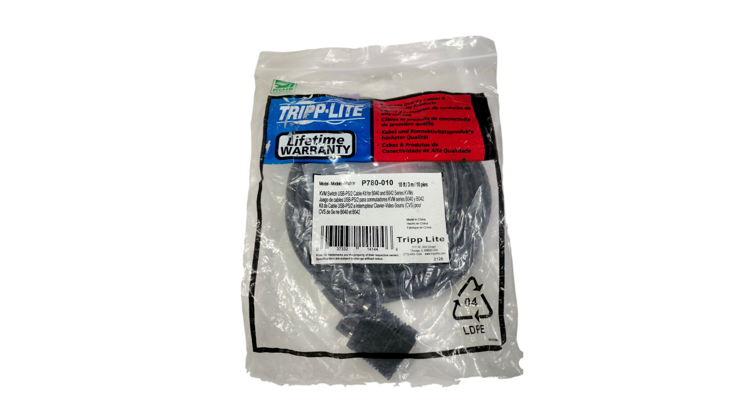 TRIPP LITE 10ft KVM Switch Cable Kit P780-010 USB/PS2 B040/B042 Series