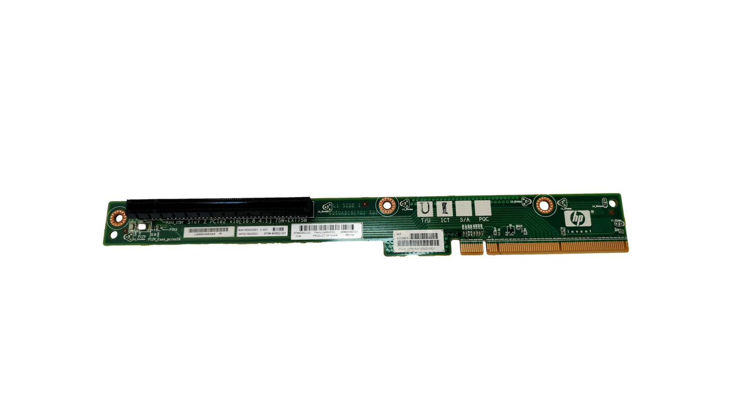HP Proliant DL360G6 X16 PCIe Riser Board 491692-001 493802-001