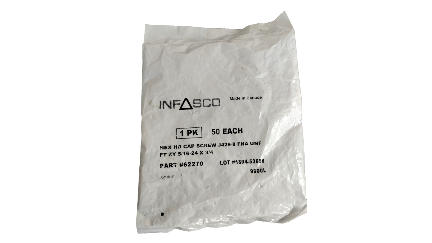 NFASCO 62270 HEX HD CAP Screw J429-8 FNA UNC N ZY 6/16 x 3/4, 43 pcs