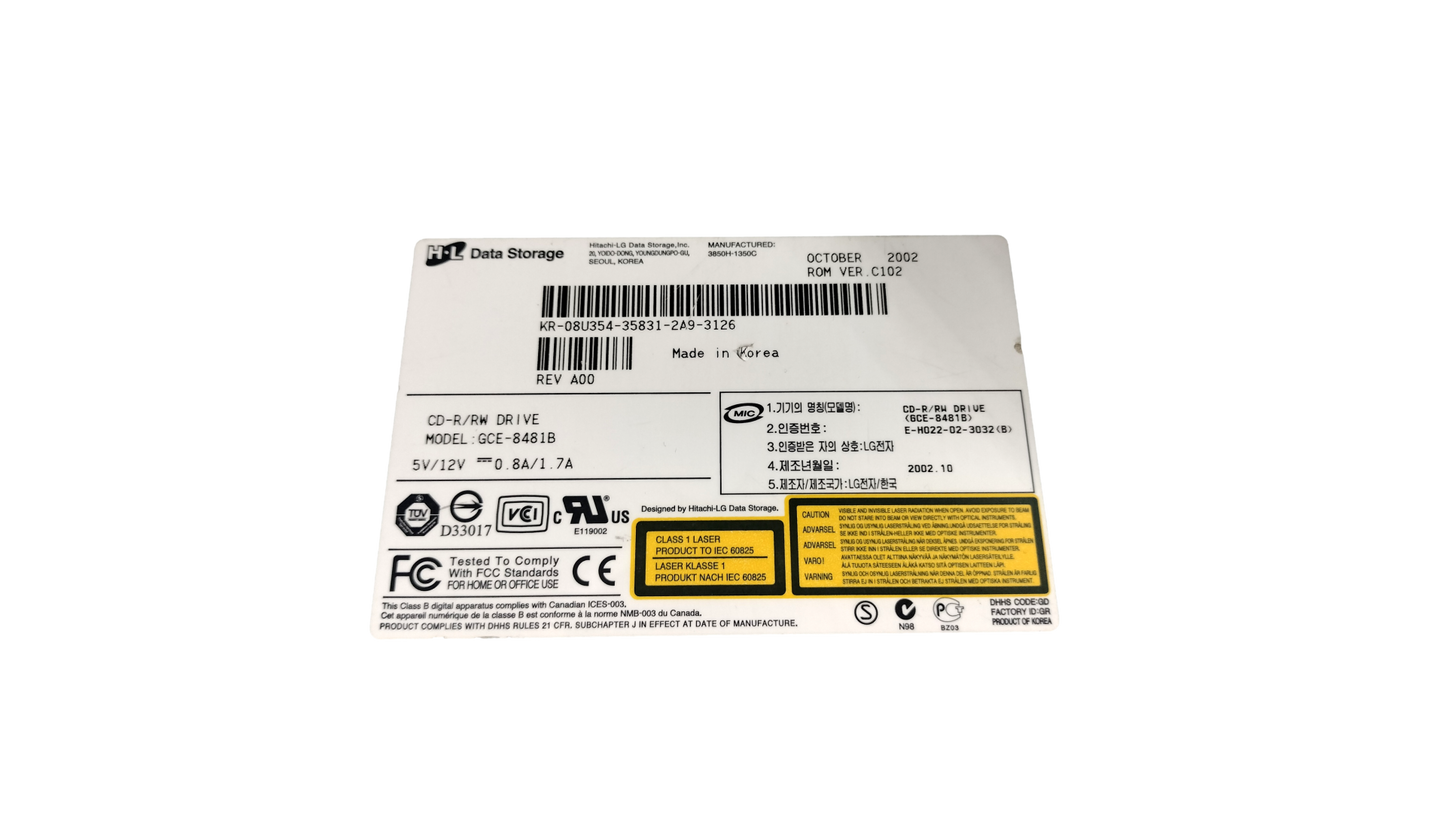 HL Data Storage GCE-8481B IDE CD-R/RW Internal Drive Black 8U354