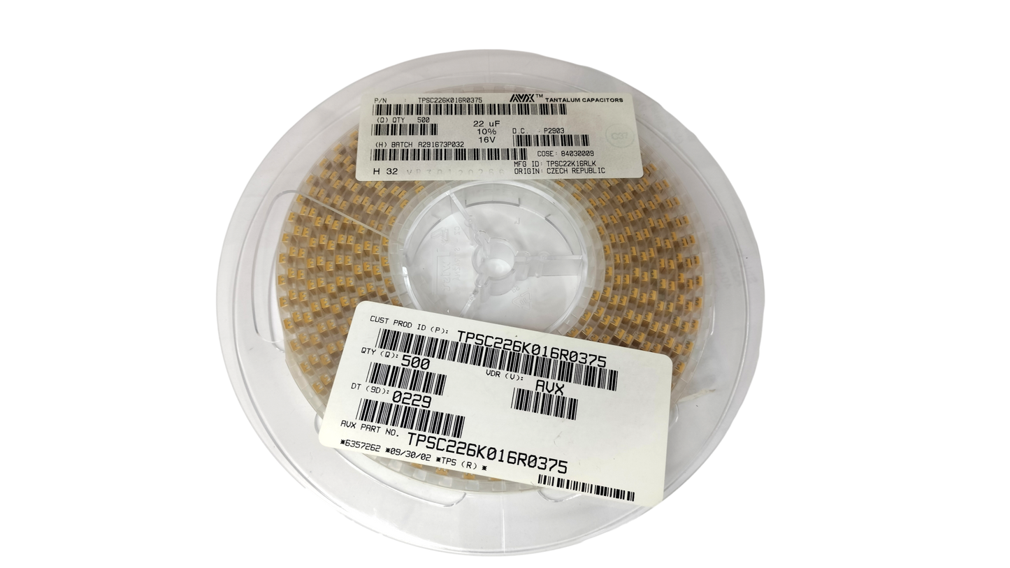 AVX SMD tantalum Capacitor TPSC226K016R0375 22uf 16v 20% 500 Pcs