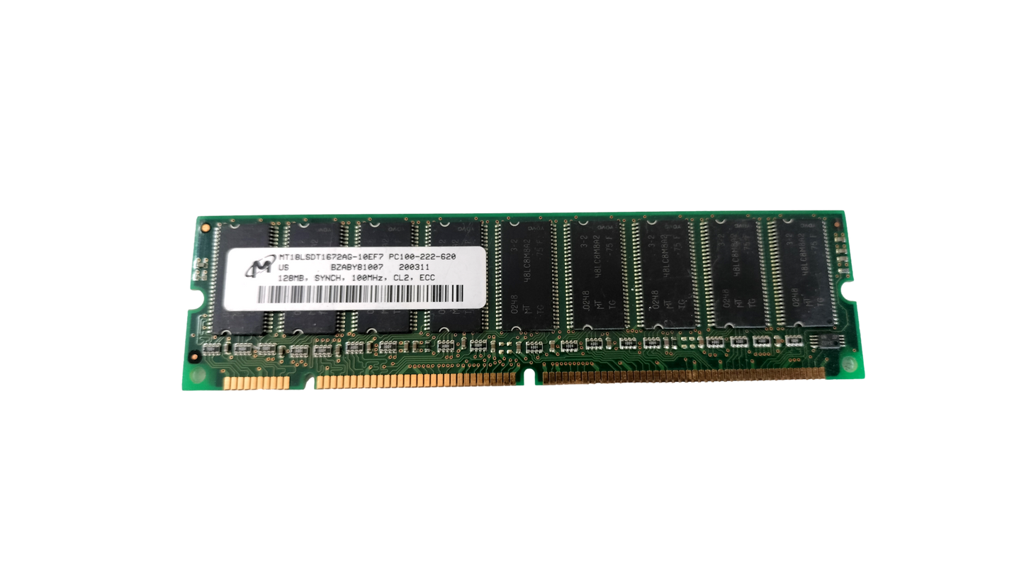 MICRON MT18LSDT1672AG-10EF7 128MB 100MHZ CL2 ECC MEMORY MODULE