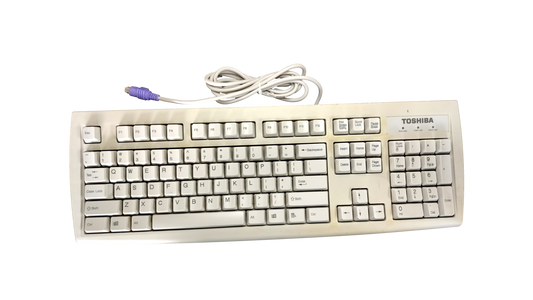 Vintage Toshiba KB-2971 PS2 Wired Keyboard Computer Off White M000012970