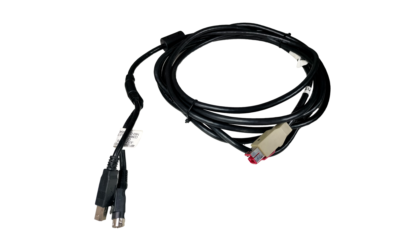 New NCR 1432-C404-0040 24v  13ft Powered USB Receipt Printer Power Cable 497-0473052