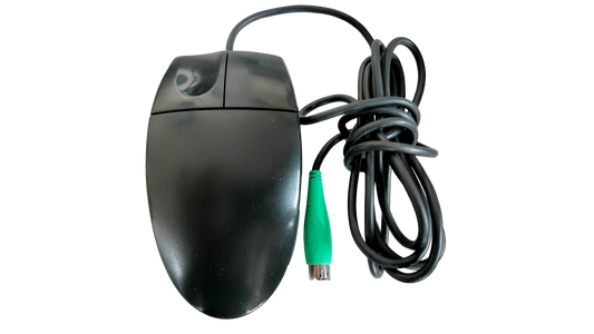 Vintage Logitech M-S34 Black Wired PS/2 Trackball Ball Mouse