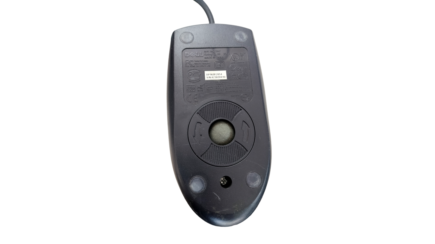 Vintage DELL LOGITECH M071KC Black PS/2 Scroll Wheel Wired Ball Mouse F2854