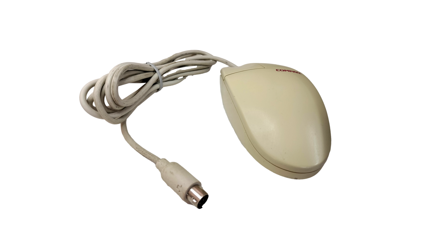Vintage Compaq  M-S34 PS/2 Two Button Ball Mouse 141189-201