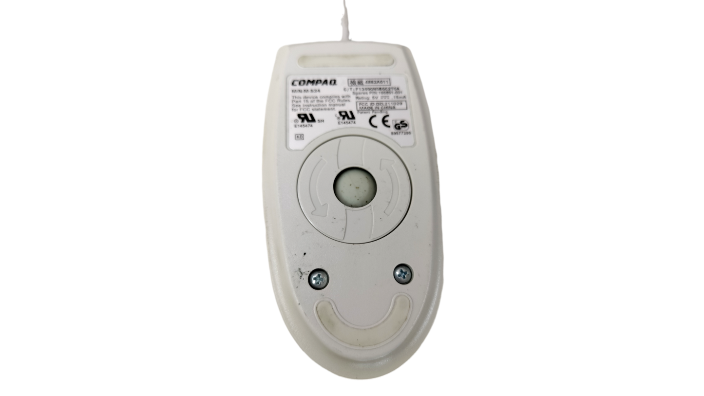 Vintage Compaq  M-S34 PS/2 Two Button Ball Mouse 166861-001