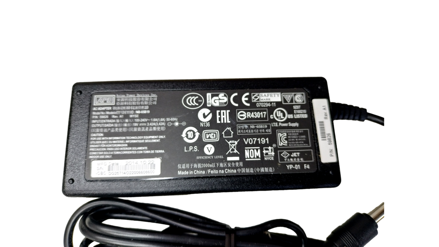 OEM APD Dell Wyse NB-65B19 65W 19V 3.42A AC Power Supply