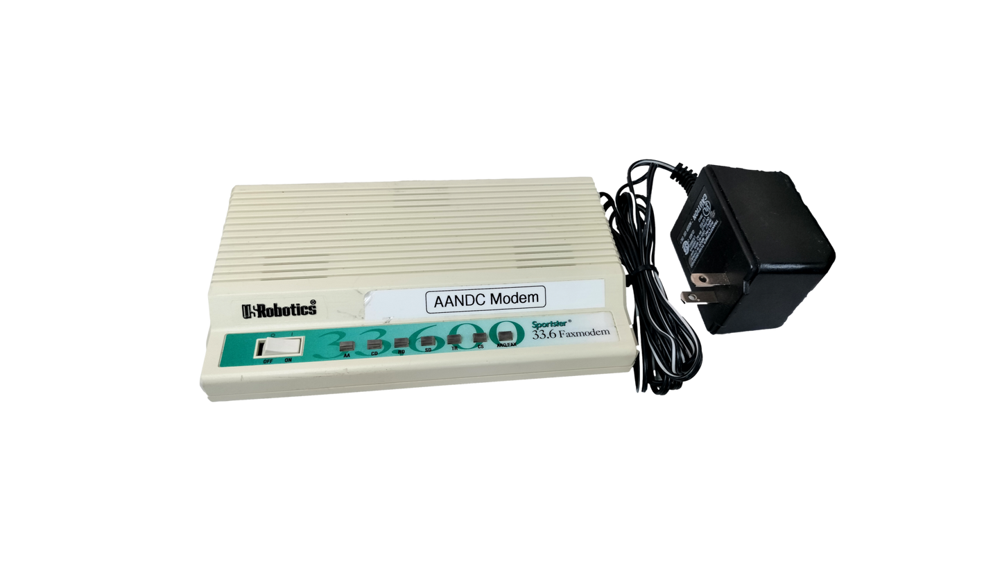 Vintage US Robotics Sportster External 33.6 Fax Modem Model 0413