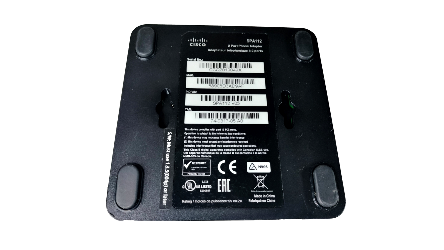 Cisco SPA112 2-Port VoIP ATA Phone Adapter