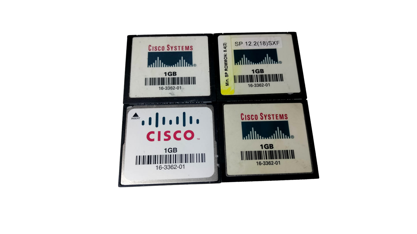 Lot of 4 Cisco 16-3362-01 1GB Compact Flash Card