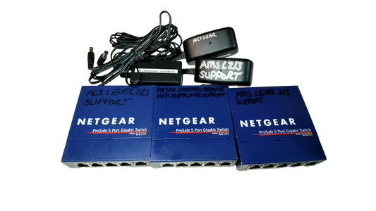 Lot of 3 Netgear GS105 Prosafe 5 Port Gigabit Switchs