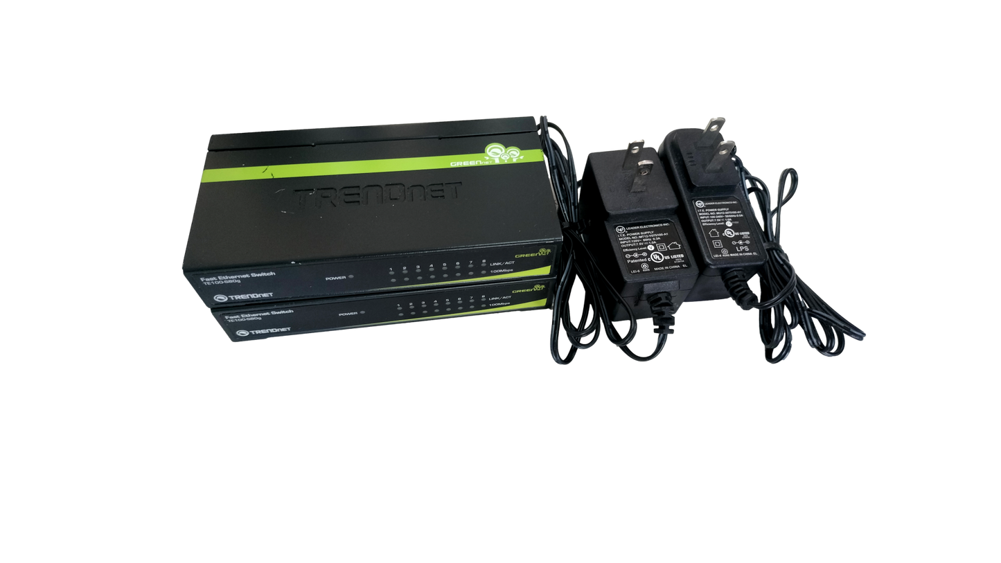 Lot of 2 Trendnet TE100-S80G 8 Port Switch
