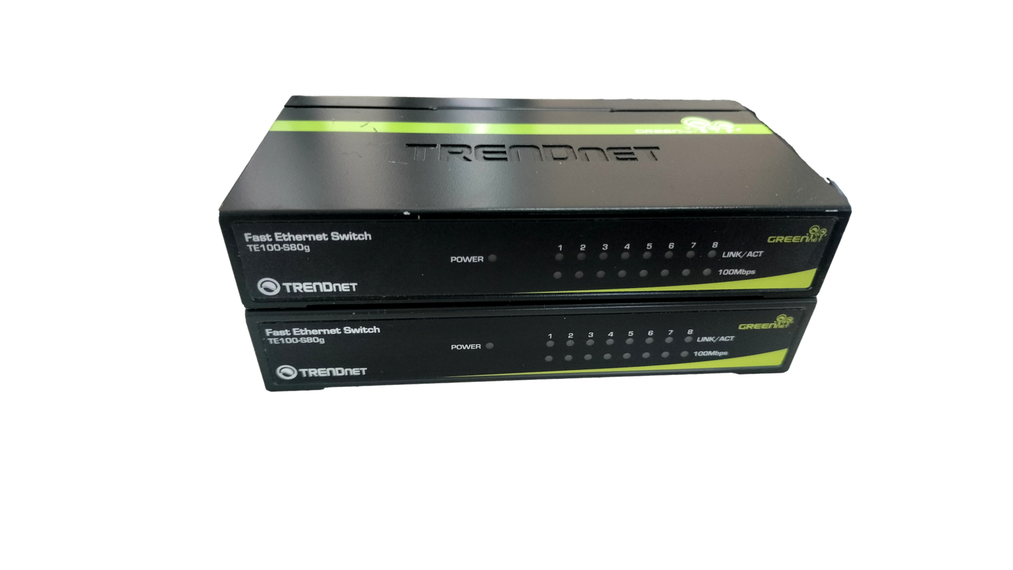 Lot of 2 Trendnet TE100-S80G 8 Port Switch