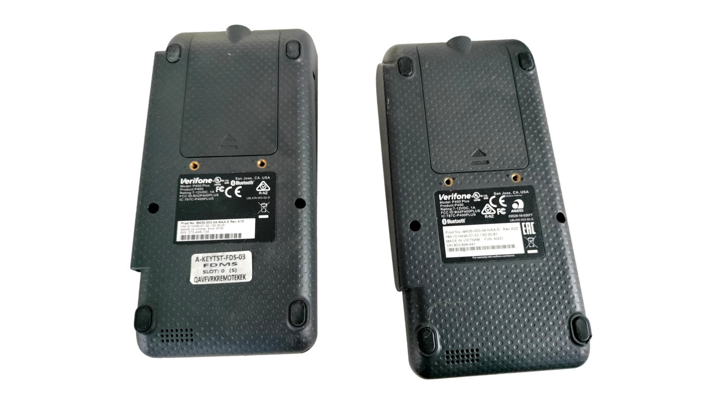 Lot of 2 Verifone P400 Plus Credit Card Terminal M435-003-04-NAA-5 *PARTS/REPAIR*