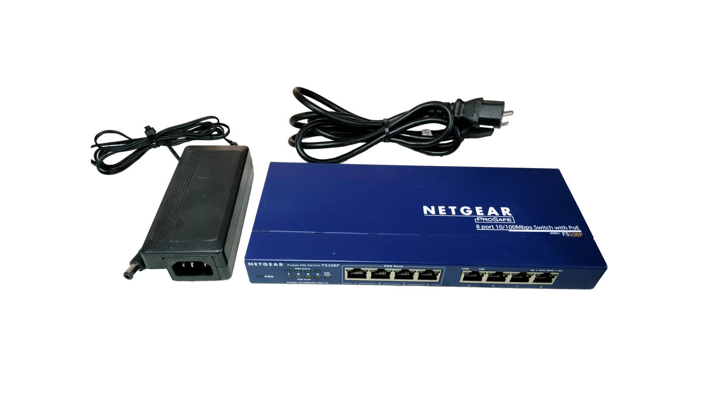 NETGEAR ProSafe FS108P 8-Port 10/100 4 Port Poe  Switch