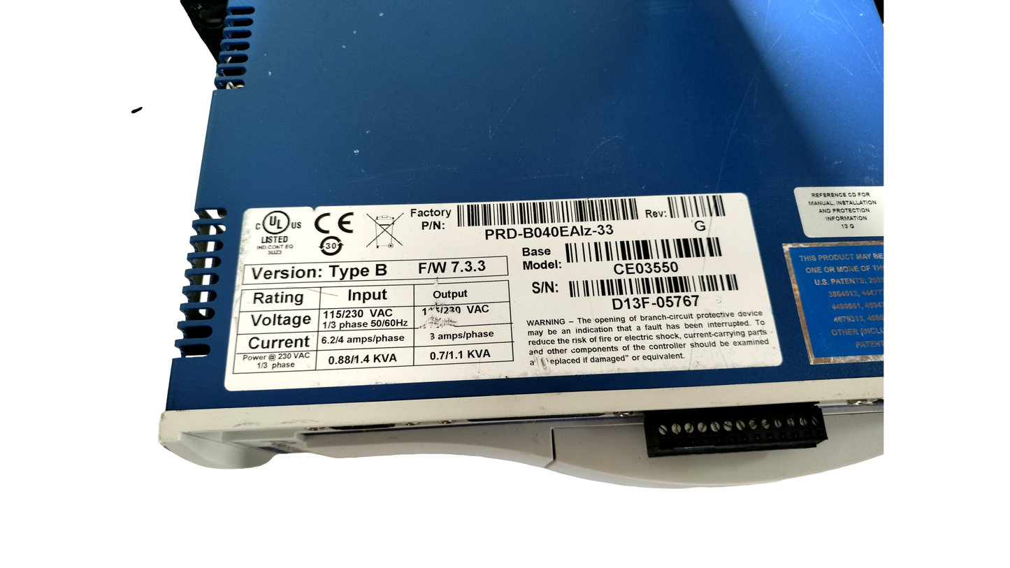 KOLLMORGEN PRD-B040EAIZ-33 Rev G SERVO CONTROLLER