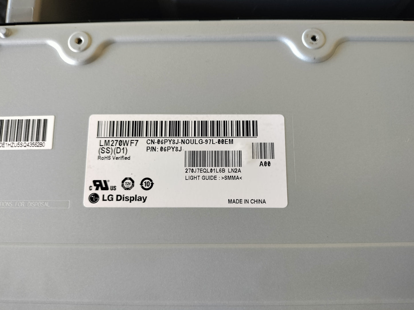 Dell Optiplex 7780 27 LCD Non Touch Screen Panel / LM270WF7-SSD1 / 6PY8J