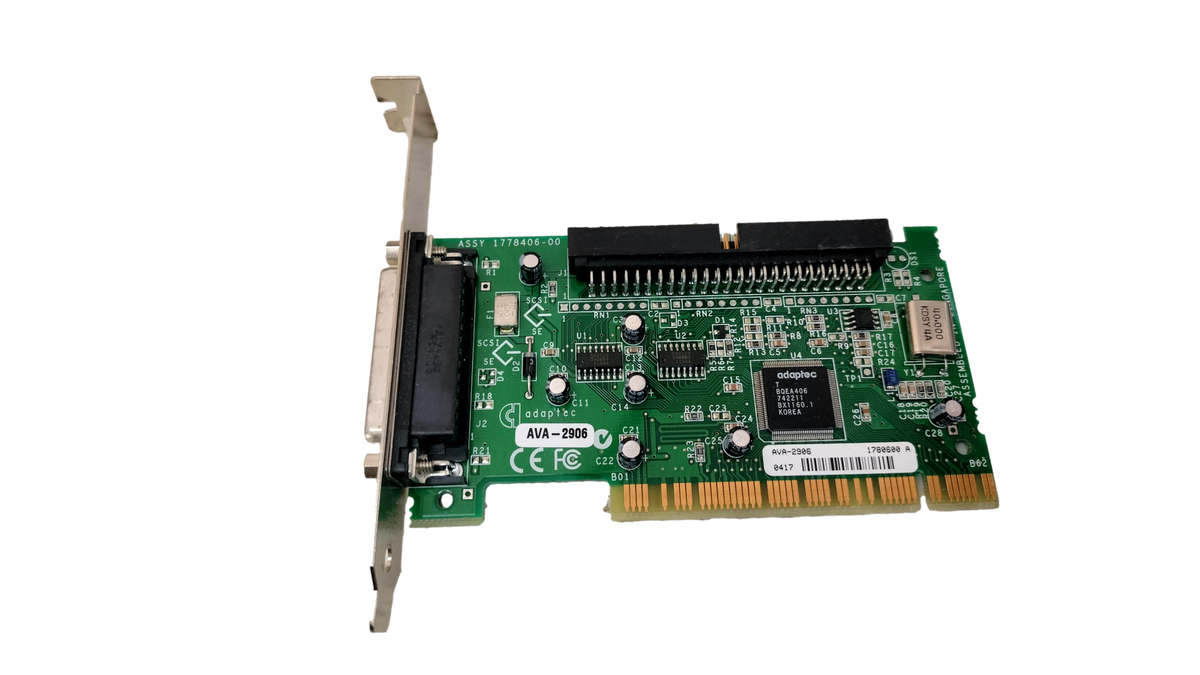 Adaptec AVA-2906 PCI Controller Card SCSI Expansion Adapter - 50 Pin - DB-25
