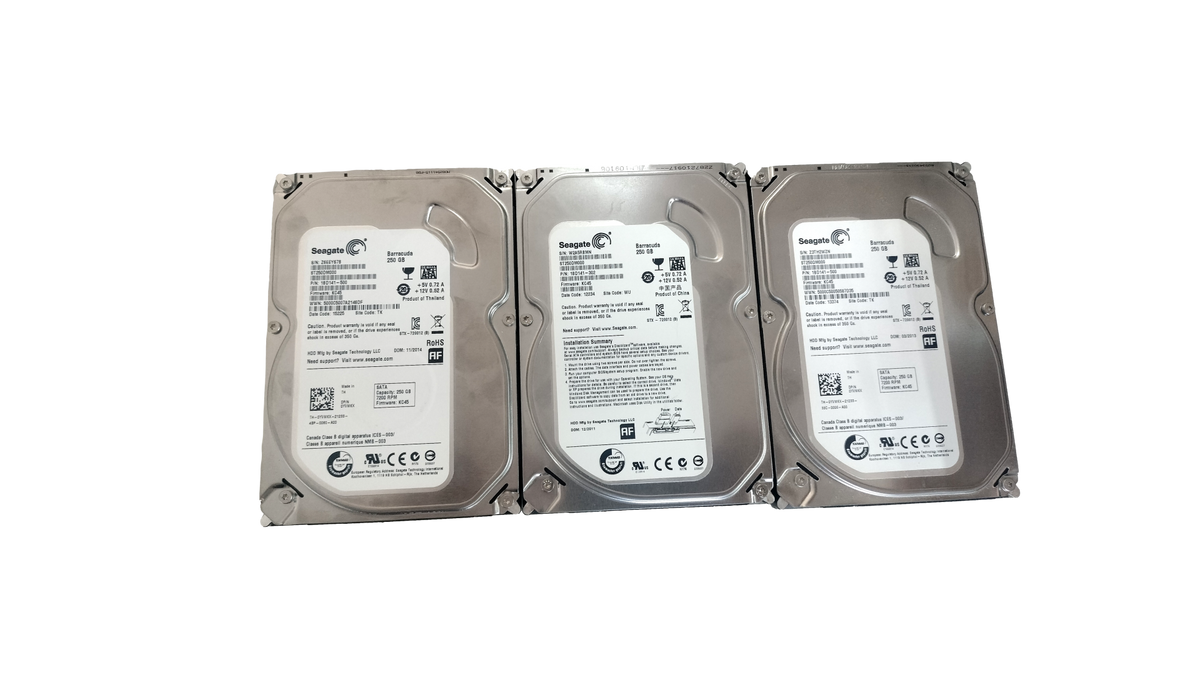 3x Seagate Barracuda ST250DM000 250GB SATA III 3.5 in Desktop Hard Drive