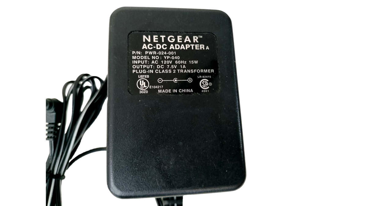 NETGEAR YP-040 7.5V 1A Power Adapter Charger PWR-024-001