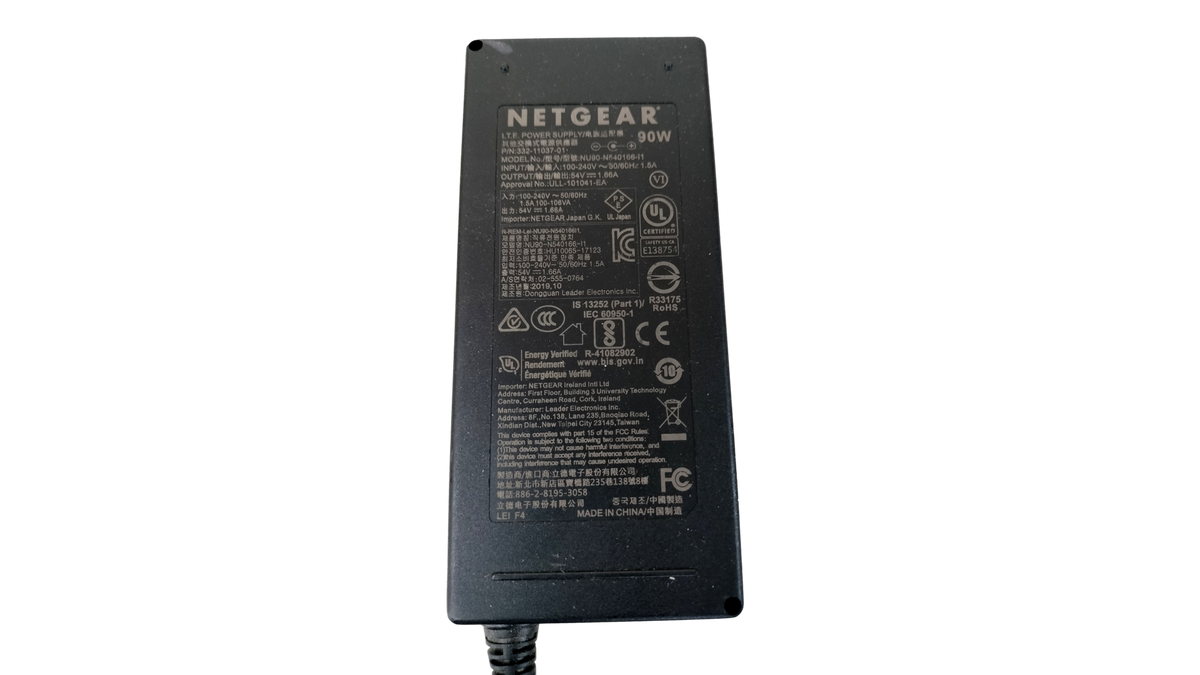 NETGEAR NU90-N540166-I1 54V 1.66A 90W Power Supply Adapter 332-11037-01